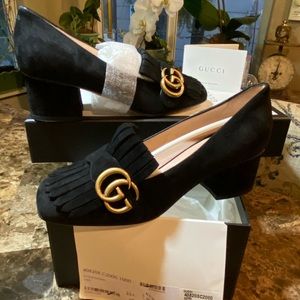 NIB Gucci kid Scamosciato Nero loafer 35.5